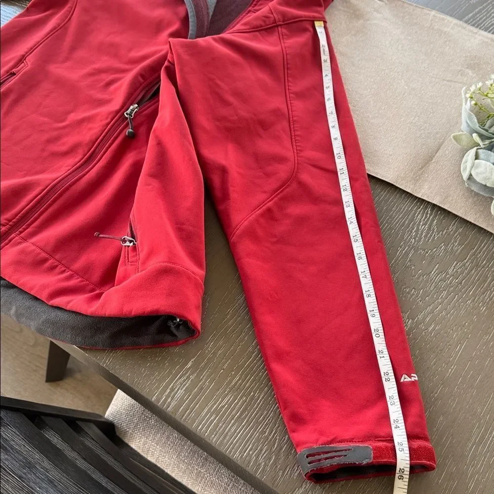 The North Face APEX Softshell Men's Red Performance Jacket Zipper Up Size L GUC